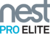 The image displays the "Nest Pro Elite" logo with "nest" in grey and "PRO ELITE" in black and blue uppercase letters.
