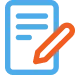 Blue outlined paper with light blue lines and an orange pencil icon overlapping the lower right corner—perfect for quick notes or reminders, especially when you need 24/7 emergency service details at hand.